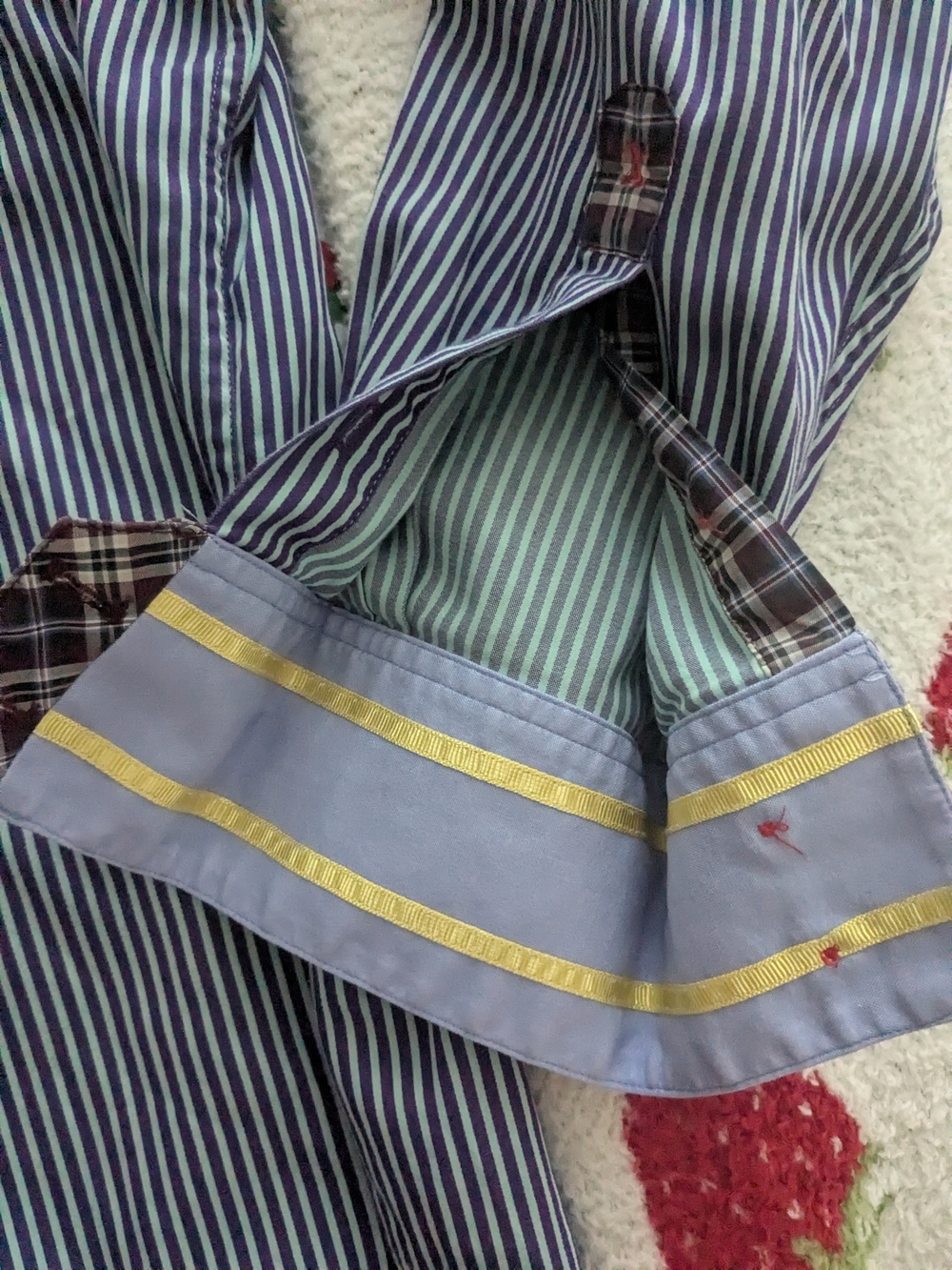 Robert Graham Purple Teal Striped Mens Shirt Size XL - Picture 4 of 7